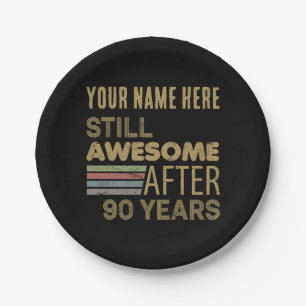 Awesome 90th Birthday Custom Paper Plate