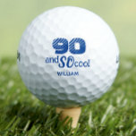 Awesome 90th birthday golf balls 90 years party<br><div class="desc">Awesome 90th birthday golf balls 90 years party Celebrate turning 90 in style with these '90 and So Cool' personalised golf balls, perfect for the golf-loving man who’s still hitting the greens. Featuring a bold blue design and the option to add his name, this custom golf ball makes a fun...</div>