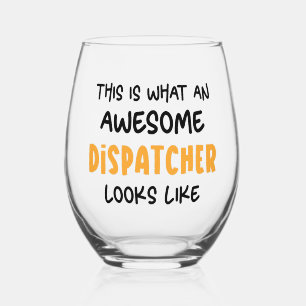 Awesome 911 Emergency Dispatcher Funny Stemless Wine Glass