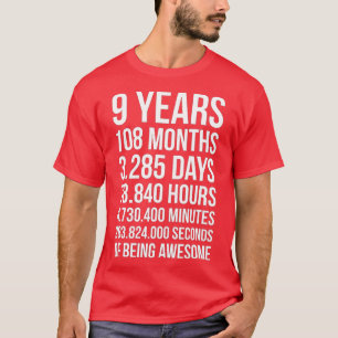 Awesome 9th Birthday Gift for 9 Years Old  T-Shirt