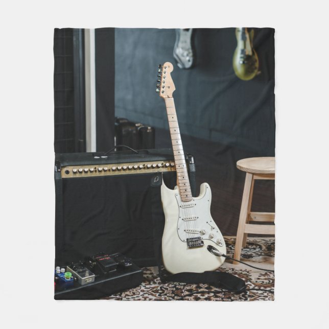 Awesome Acoustic Guitar Fleece Blanket (Front)