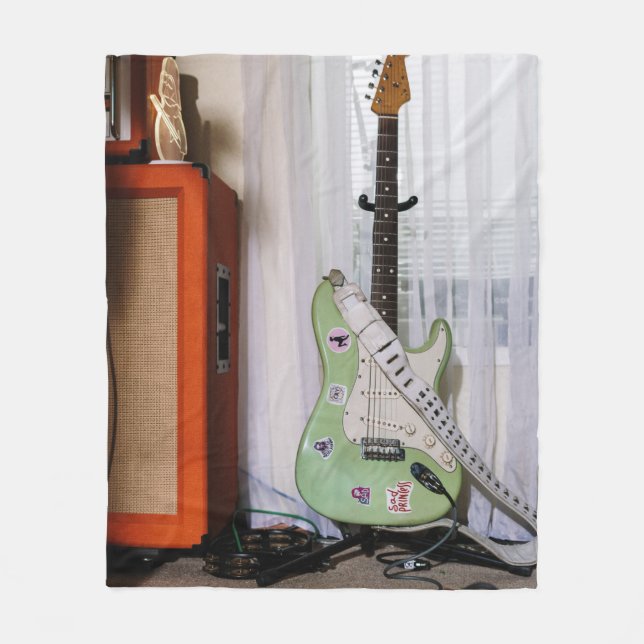 Awesome Acoustic Guitar Fleece Blanket (Front)