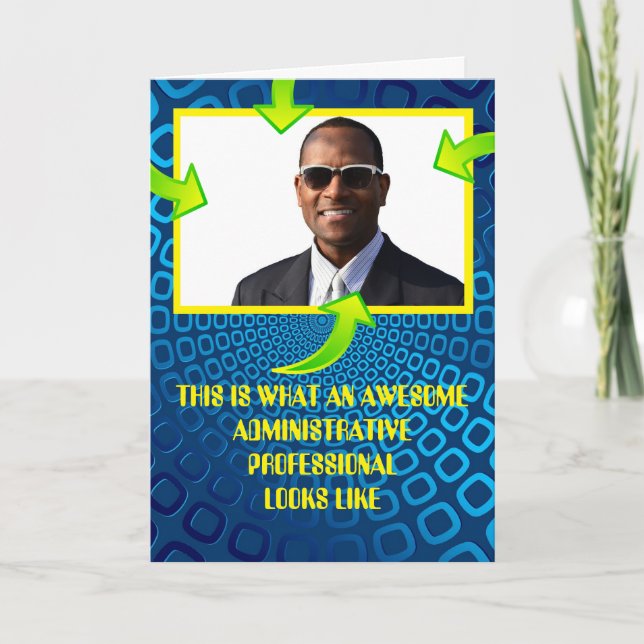 Awesome Administrative professional custom photo Holiday Card (Front)