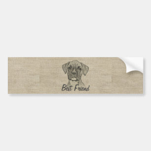 Awesome  adorable funny trendy boxer puppy dog bumper sticker
