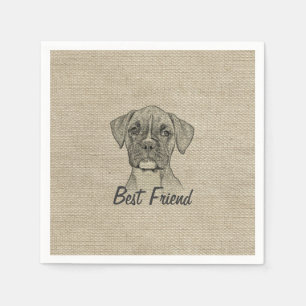 Awesome  adorable funny trendy boxer puppy dogv napkin