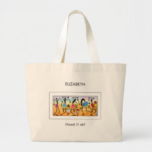 Awesome, African Art, Heart Warming Dance Large Tote Bag