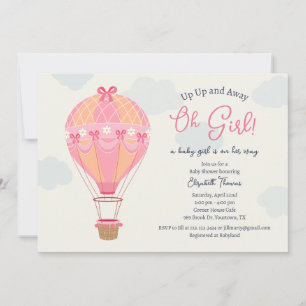 Awesome Air Balloon Girl Shower Invitation sweet