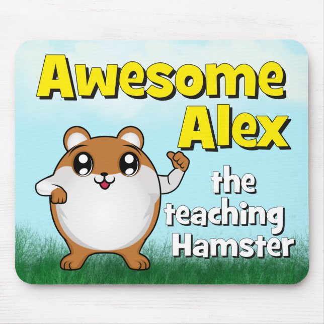 Awesome Alex teaching thumb up Mouse Mat (Front)