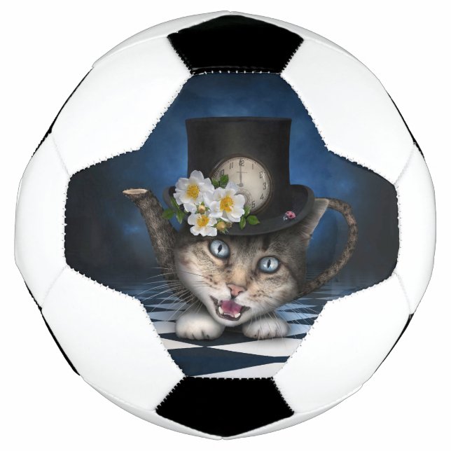 Awesome Alice in Wonderland Teapot Cat Football (Front)