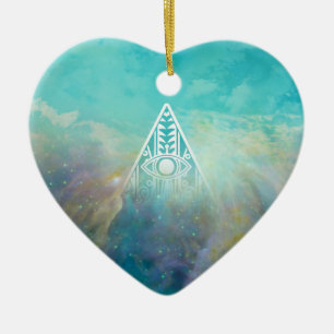 Awesome “All seeing eye” triangle Orion nebula Ceramic Tree Decoration