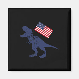 Awesome America American Dino Flag July 4th Usa Di Magnet