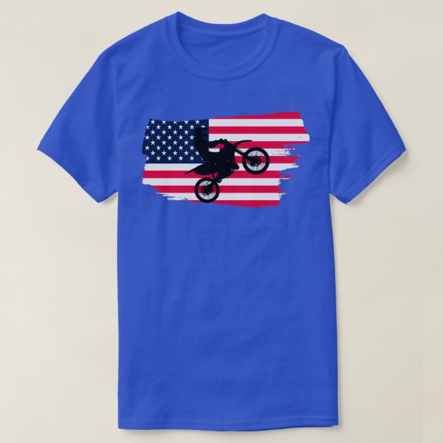 Awesome American flag Dirt bikeMotocross design  T-Shirt (Design Front)