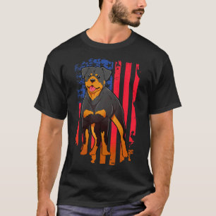 Awesome American Flag Rottweiler Patriotic Rottie T-Shirt