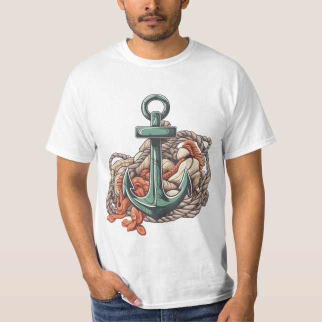 Awesome Anchor Comic Style Maritime Adventure  T-Shirt (Front)