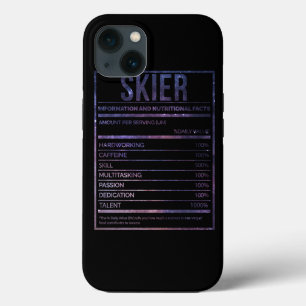 Awesome And Funny Nutrition Label Ski Skis Skier S iPhone 13 Case