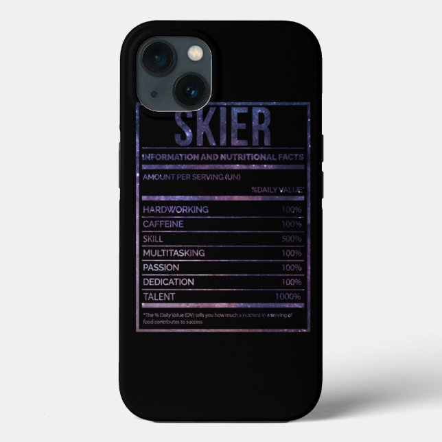 Awesome And Funny Nutrition Label Ski Skis Skier S Case-Mate iPhone Case (Back)