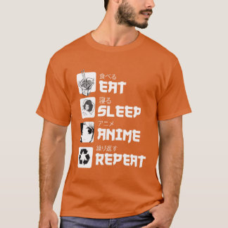 Awesome Anime Eat Sleep Anime Repeateenager boy T-Shirt