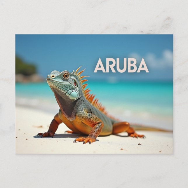 Awesome Aruban lizards  Holiday Postcard (Front)