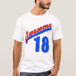 Awesome at 18 Years Old 18th Birthday T-Shirt<br><div class="desc">Awesome at any age! Choose the age that's perfect for you, or for giving as a gift. We also offer a "Awesome" design that doesn't have an age or number on it, so you can customise it with your preferred age, or just leave it blank so it only says AWESOME!...</div>