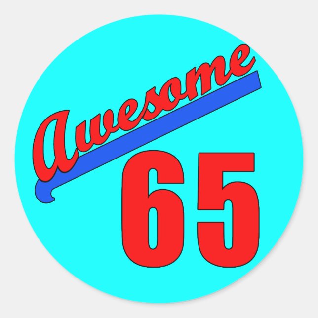 Awesome at 65 Years Old Classic Round Sticker (Front)