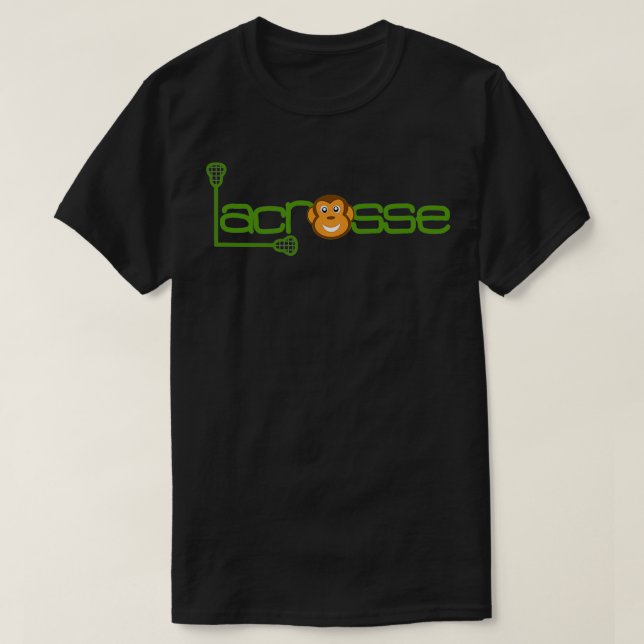 Awesome Athletic Lacrosse Monkey Sport Design Gree T-Shirt (Design Front)