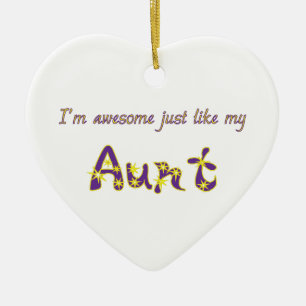 Awesome Aunt Ceramic Tree Decoration