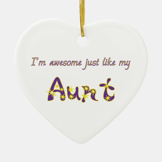 Awesome Aunt Ceramic Tree Decoration (Front)