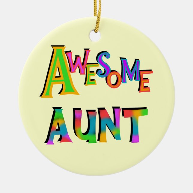 Awesome Aunt T-shirts and Gifts Ceramic Tree Decoration (Front)