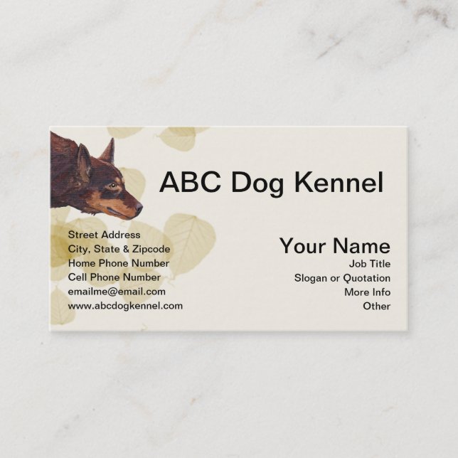 Awesome Australian Red Kelpie Business Card (Front)