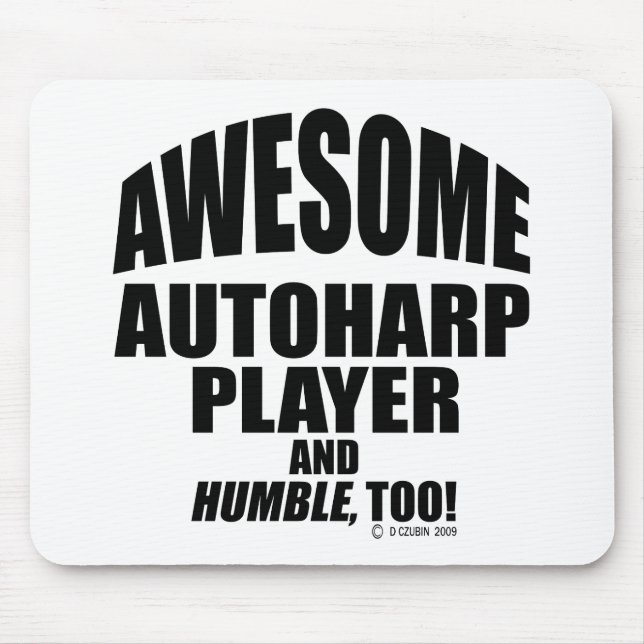 Awesome Autoharp Player Mouse Mat (Front)
