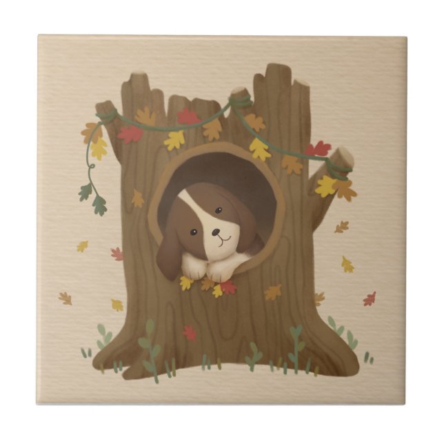 Awesome Autumn: Beagle Tile (Front)