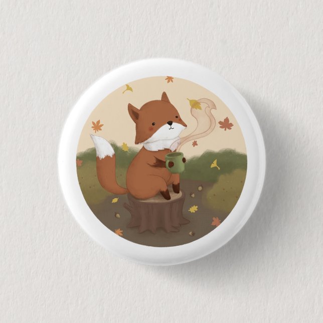 Awesome Autumn: Fox  3 Cm Round Badge (Front)