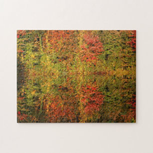 Awesome Autumn Reflections In Water Jigsaw Puzzle