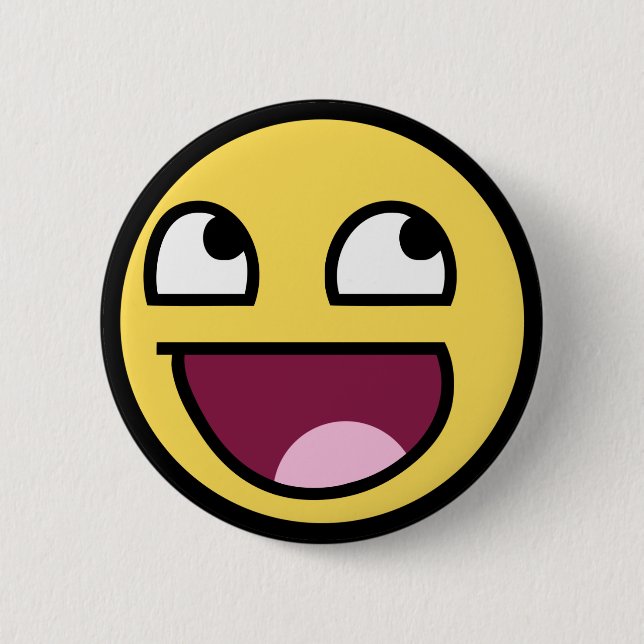 awesome /b face 6 cm round badge (Front)