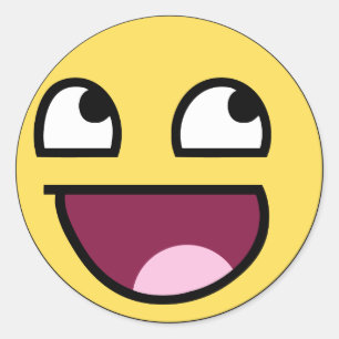 awesome /b face classic round sticker