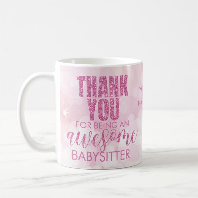 Awesome Babysitter Thank You Appreciation Coffee Mug (Left)