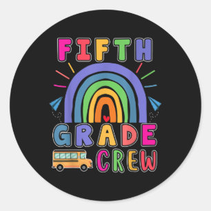 Awesome Back To School Cute Fifth Grade Squad Teac Classic Round Sticker