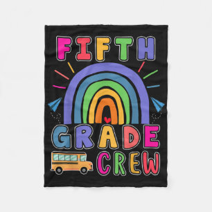 Awesome Back To School Cute Fifth Grade Squad Teac Fleece Blanket
