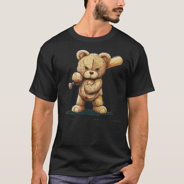Awesome Baseball Teddy bear T-Shirt (Front)