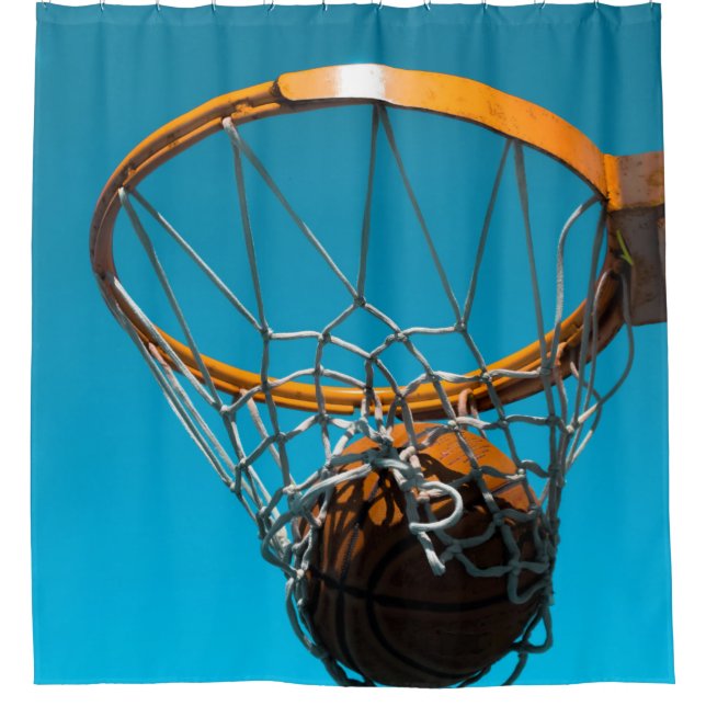 Awesome Basketball Design Shower Curtain (Front)