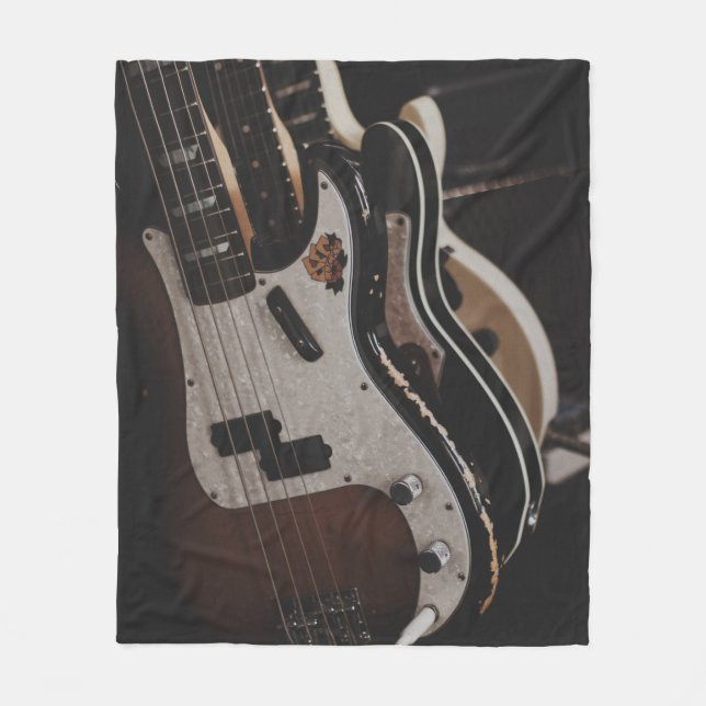 Awesome Bass Guitar Fleece Blanket (Front)