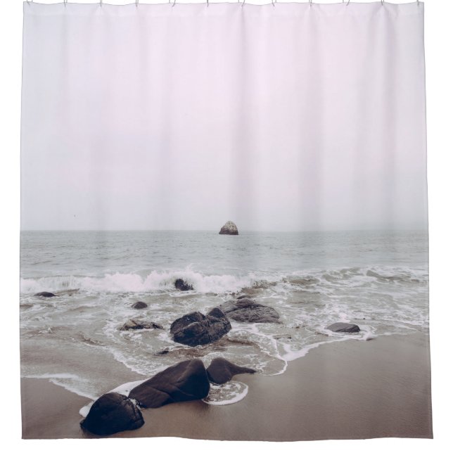 Awesome Beach View Shower Curtain (Front)