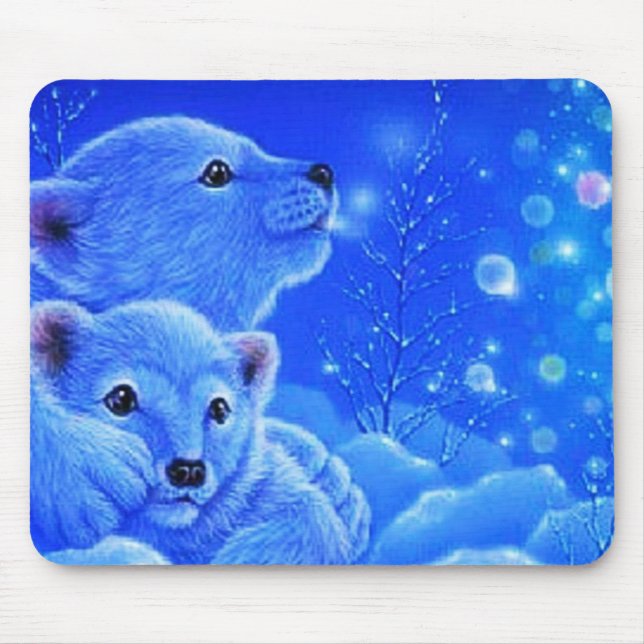 awesome bear and cub mouse mat (Front)