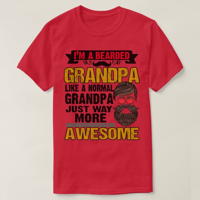 Awesome Bearded Grandpa 7 T-Shirt (Design Front)
