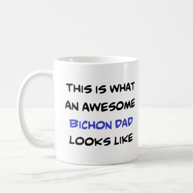 awesome bichon dad coffee mug (Left)