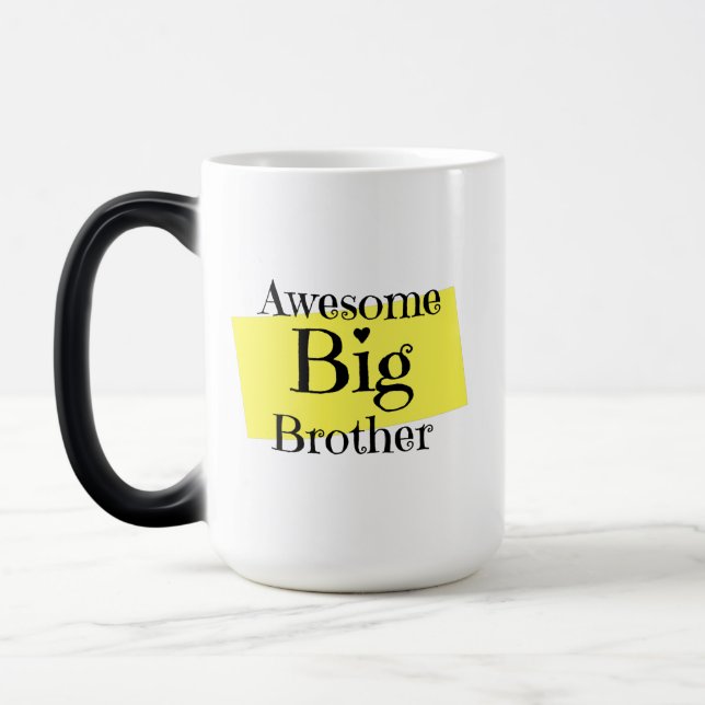 Awesome Big Brother. black yellow colour Magic Mug (Left)
