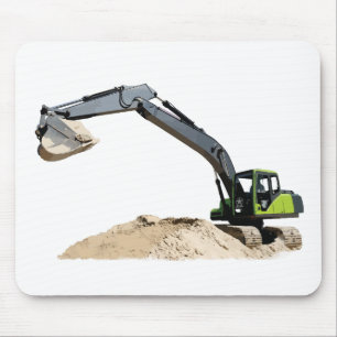 Awesome Big Green Construction Excavator #4 Mouse Mat