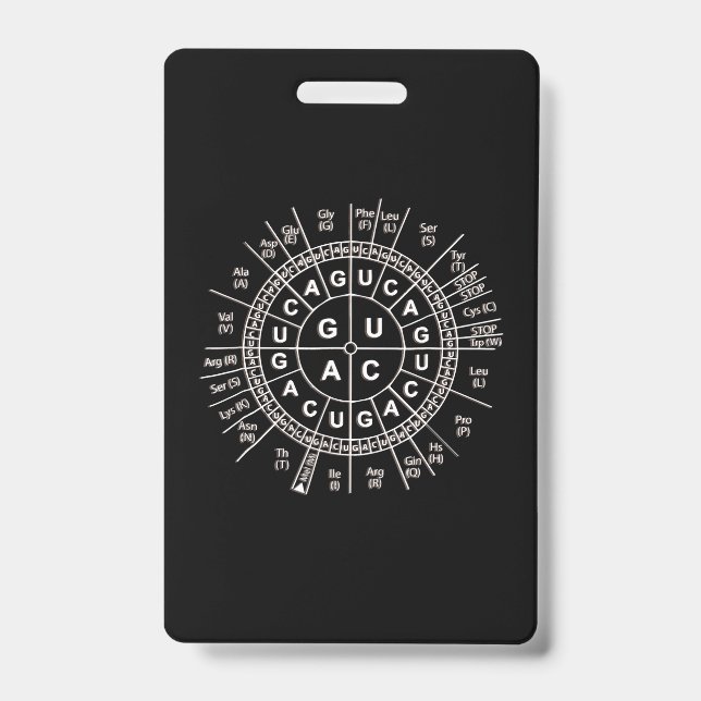 awesome biology genetic code sun  science humor ID badge (Front)