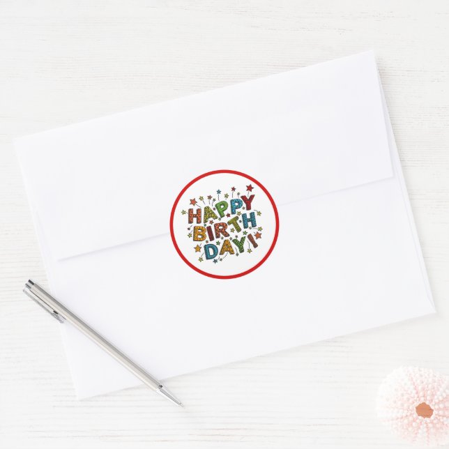 Awesome Birthday  Classic Round Sticker (Envelope)
