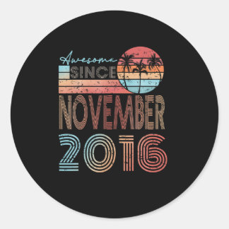 Awesome Birthday Gifts Since November 2016 Classic Round Sticker